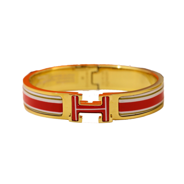 18K Clic H Red & White Bracelet