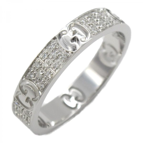 18K Double G Icon Full Diamonds Ring - 图片 2