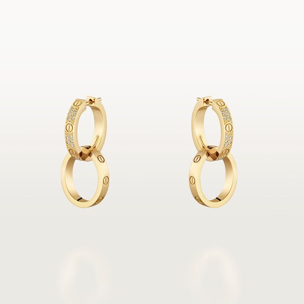 18K Love Pave Diamond Earrings