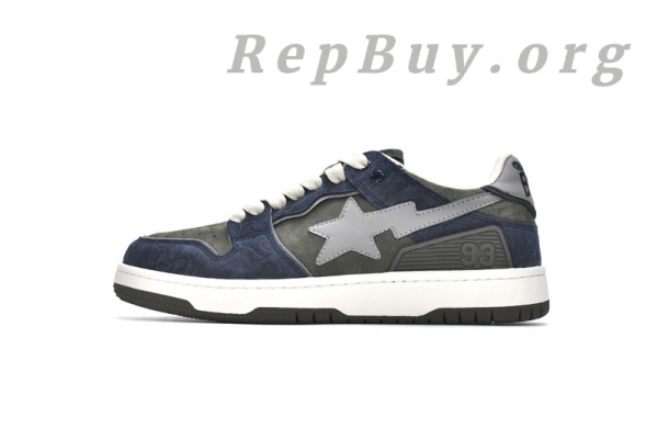 A Bathing Ape Bape Sk8 Sta Low Dark Blue Gray 1G70-109-0010 - 图片 2