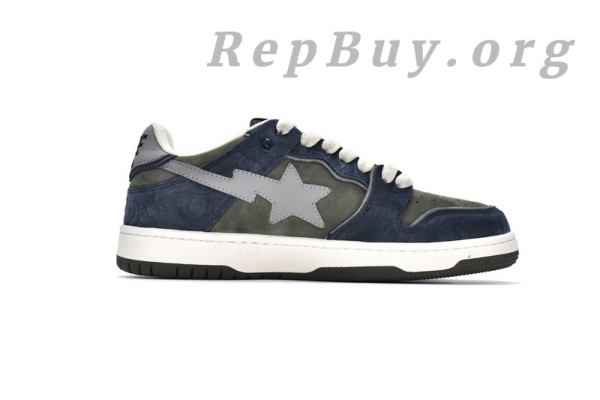 A Bathing Ape Bape Sk8 Sta Low Dark Blue Gray 1G70-109-0010 - 图片 3