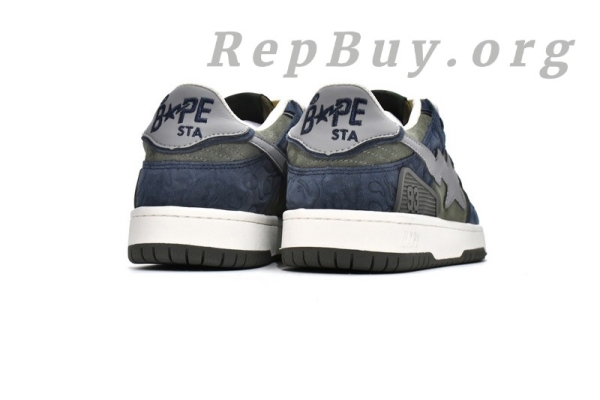 A Bathing Ape Bape Sk8 Sta Low Dark Blue Gray 1G70-109-0010 - 图片 4