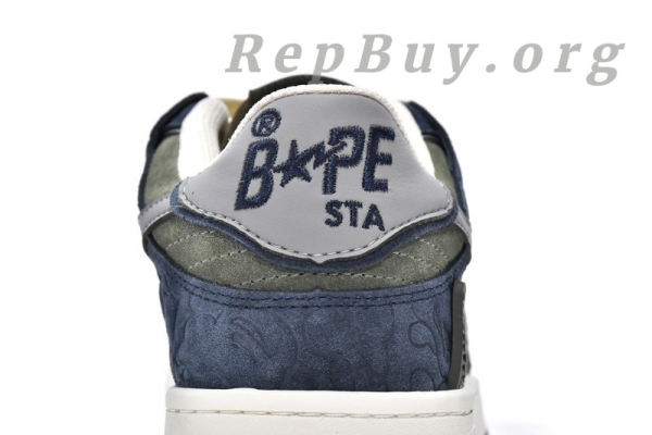 A Bathing Ape Bape Sk8 Sta Low Dark Blue Gray 1G70-109-0010 - 图片 13
