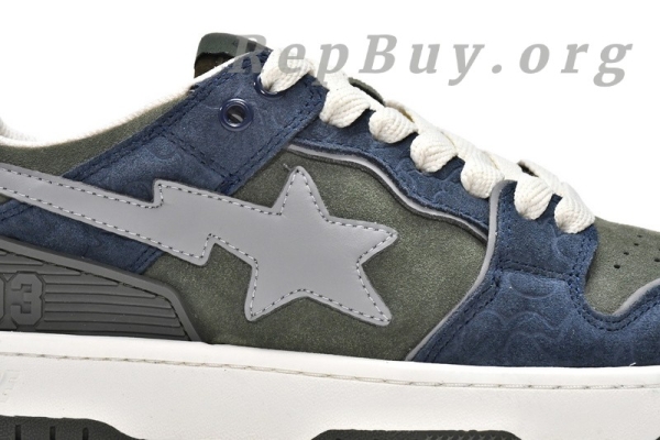 A Bathing Ape Bape Sk8 Sta Low Dark Blue Gray 1G70-109-0010 - 图片 12
