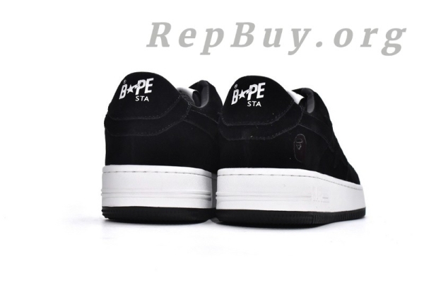 A Bathing Ape Bape Sk8 Sta Low Black And White 1G70-109-0011 - 图片 4