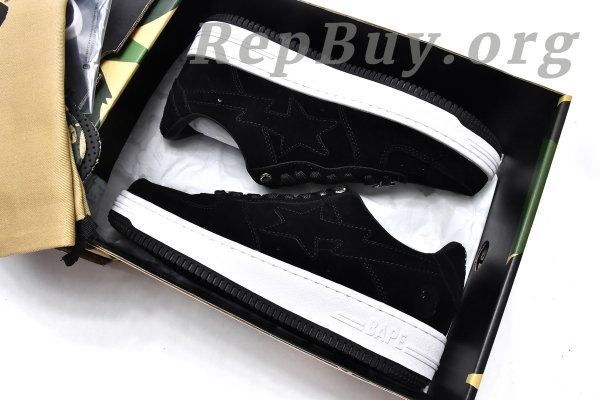 A Bathing Ape Bape Sk8 Sta Low Black And White 1G70-109-0011 - 图片 20