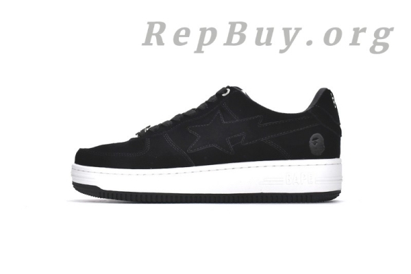 A Bathing Ape Bape Sk8 Sta Low Black And White 1G70-109-0011