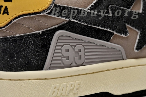 A Bathing Ape Bape Sk8 Sta Low Make old Black and Yellow 1120-291-021 - 图片 10