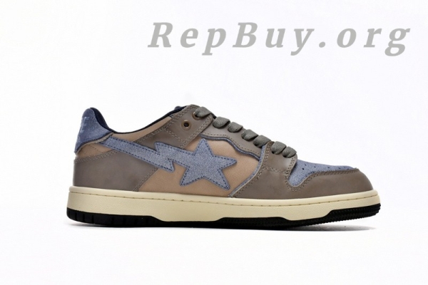 A Bathing Ape Bape Sk8 Sta Low Make old Khaki Blue 1120-291-019 - 图片 3