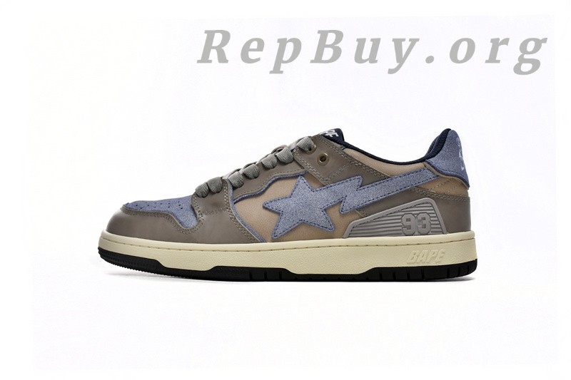 Best A Bathing Ape Bape Sk8 Sta Low Make old Khaki Blue 1120-291-019 Replica