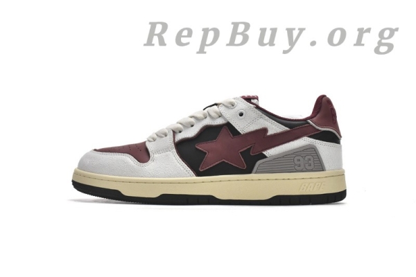 A Bathing Ape Bape Sk8 Sta Low Red Grey 1I20-291-020 - Image 2