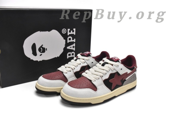 A Bathing Ape Bape Sk8 Sta Low Red Grey 1I20-291-020 - Image 16