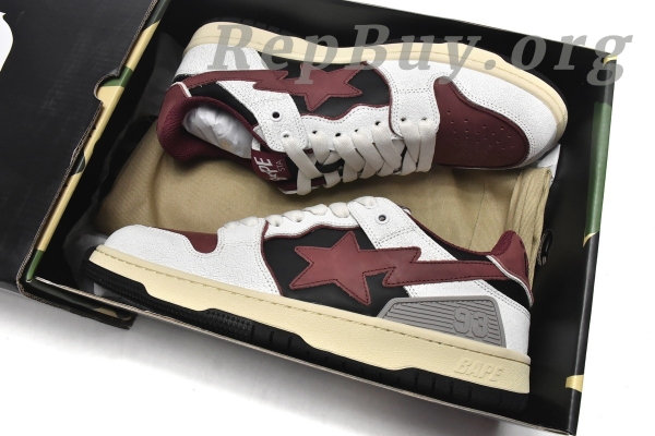 A Bathing Ape Bape Sk8 Sta Low Red Grey 1I20-291-020 - Image 17