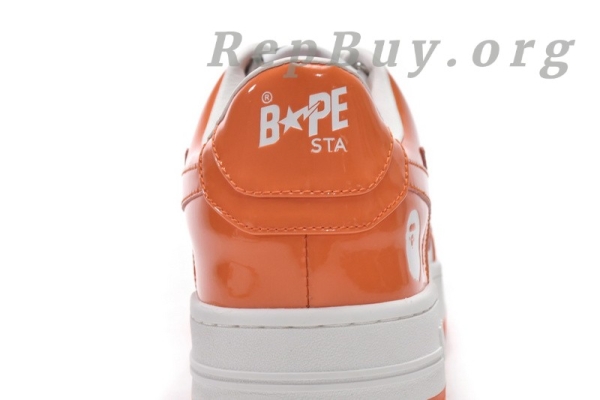 A Bathing Ape Bape Sk8 Sta Low White Orange 1G70-109-0017 - Image 11