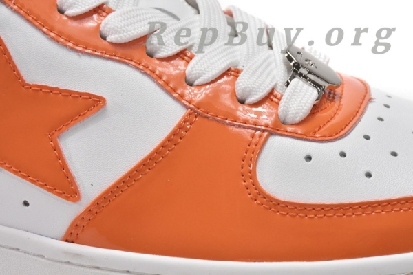 A Bathing Ape Bape Sk8 Sta Low White Orange 1G70-109-0017 - Image 9