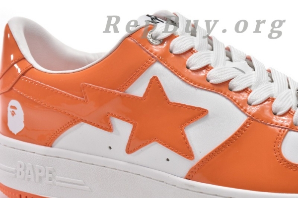 A Bathing Ape Bape Sk8 Sta Low White Orange 1G70-109-0017 - Image 10