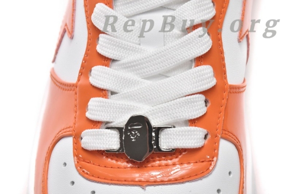 A Bathing Ape Bape Sk8 Sta Low White Orange 1G70-109-0017 - Image 7