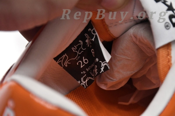 A Bathing Ape Bape Sk8 Sta Low White Orange 1G70-109-0017 - Image 12