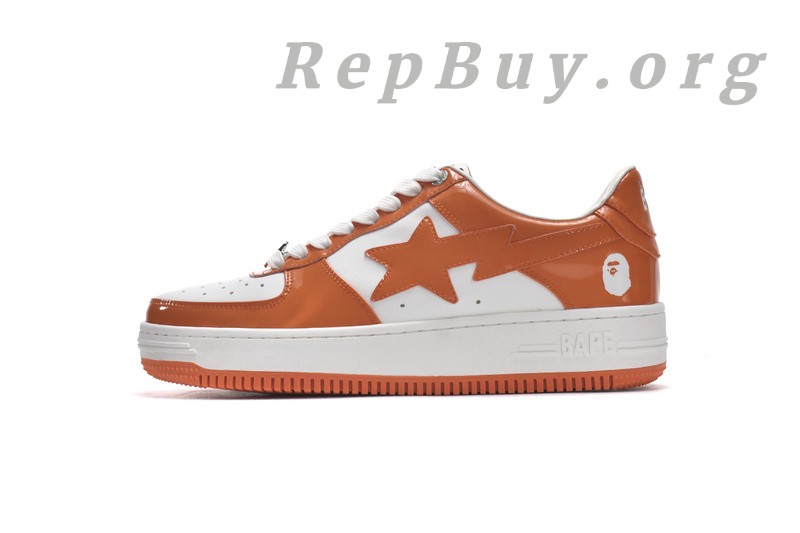 Best A Bathing Ape Bape Sk8 Sta Low White Orange 1G70-109-0017 Replica