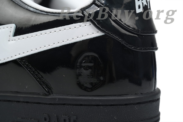 A Bathing Ape Bape Sta #2 Black Patent 0ZXSHW 291 302M - 图片 5