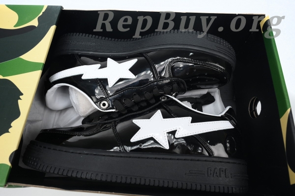 A Bathing Ape Bape Sta #2 Black Patent 0ZXSHW 291 302M - 图片 10