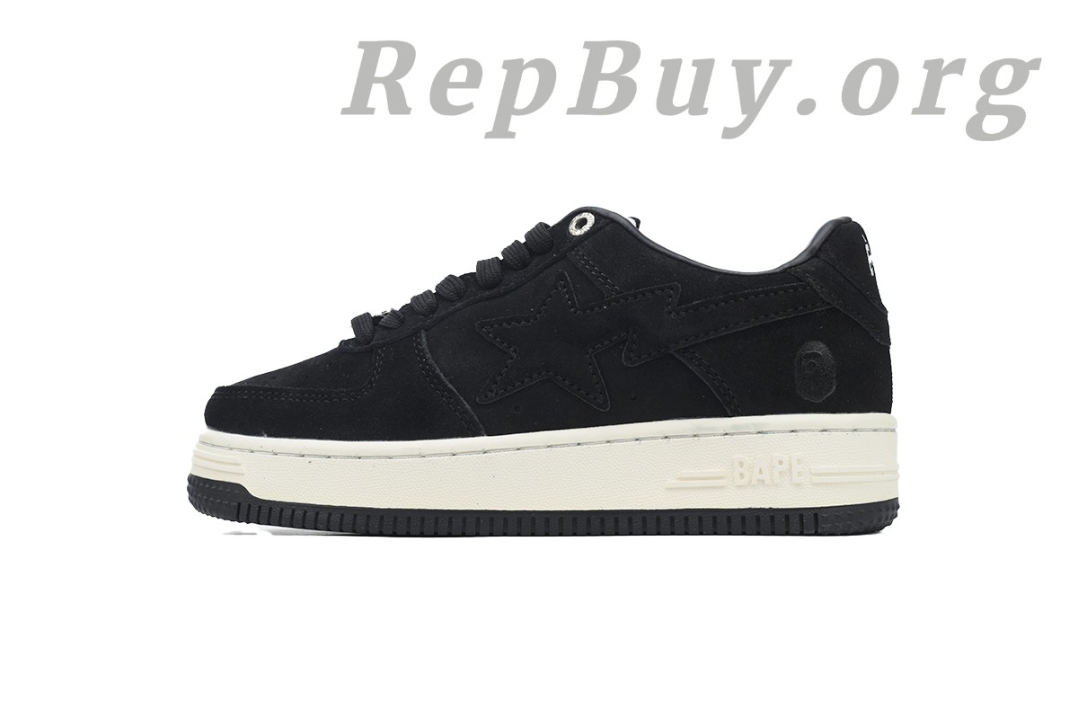 Best A Bathing Ape Bape Sta Black Suede 1H70-191-004 Replica