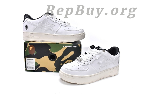 A Bathing Ape Bape Sta Black White Silver 1H70-191-022 - 图片 4