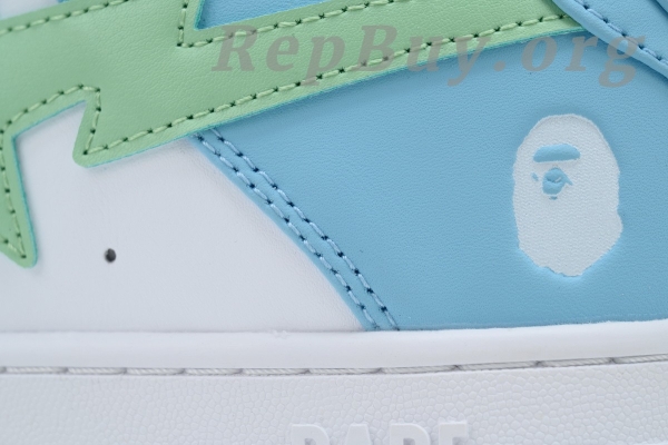 A Bathing Ape Bape Sta Blue-green leather 1H70-191-005 - 图片 5