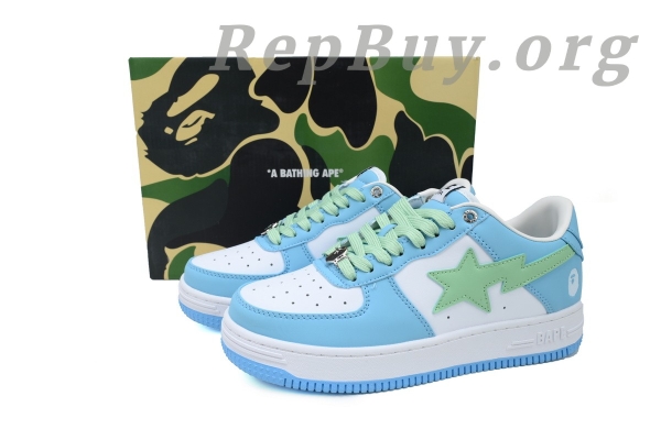 A Bathing Ape Bape Sta Blue-green leather 1H70-191-005 - 图片 11