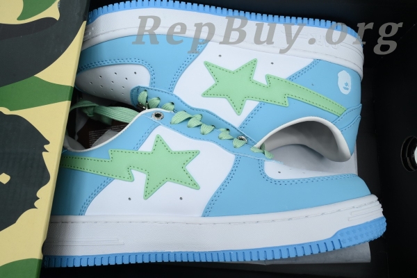A Bathing Ape Bape Sta Blue-green leather 1H70-191-005 - 图片 12