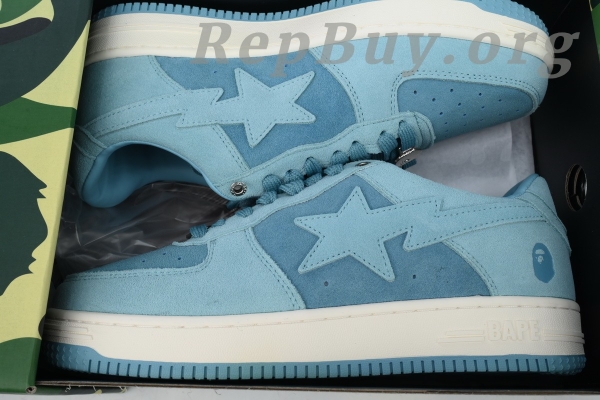 Bape Sta Blue Suede, Bape Sta replica, high quality Bape Sta copy, 1H70-191-004 fake, best Bape Sta knockoff, A Bathing Ape dupes, premium Bape Sta imitation, Bape sneakers replica, Bape Sta Blue Suede rep, luxury Bape copy shoes