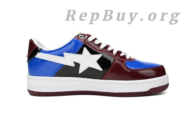 Bape Sta Low Baijiu, Bape red blue sneakers, high quality replica Bape shoes, 1H22-191-027, best Bape Sta copy, A Bathing Ape dupes, premium replica sneakers