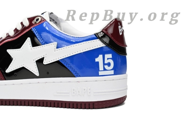 Bape Sta Low Baijiu, Bape red blue sneakers, high quality replica Bape shoes, 1H22-191-027, best Bape Sta copy, A Bathing Ape dupes, premium replica sneakers