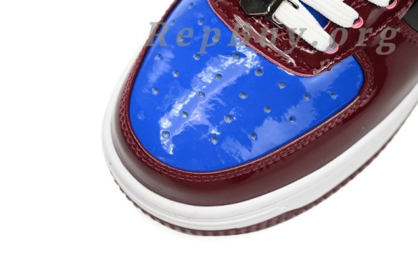 Bape Sta Low Baijiu, Bape red blue sneakers, high quality replica Bape shoes, 1H22-191-027, best Bape Sta copy, A Bathing Ape dupes, premium replica sneakers