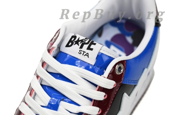 Bape Sta Low Baijiu, Bape red blue sneakers, high quality replica Bape shoes, 1H22-191-027, best Bape Sta copy, A Bathing Ape dupes, premium replica sneakers