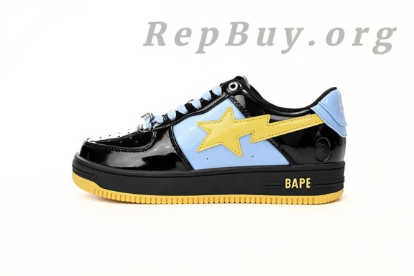 A Bathing Ape Bape Sta Low Black, Blue, And Yellow 1H20 191 046 - Image 2