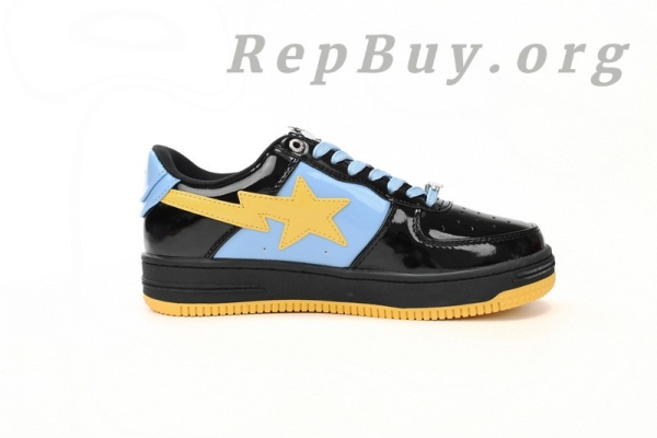 A Bathing Ape Bape Sta Low Black, Blue, And Yellow 1H20 191 046 - Image 3
