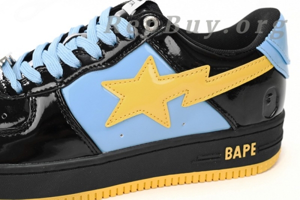 A Bathing Ape Bape Sta Low Black, Blue, And Yellow 1H20 191 046 - Image 8