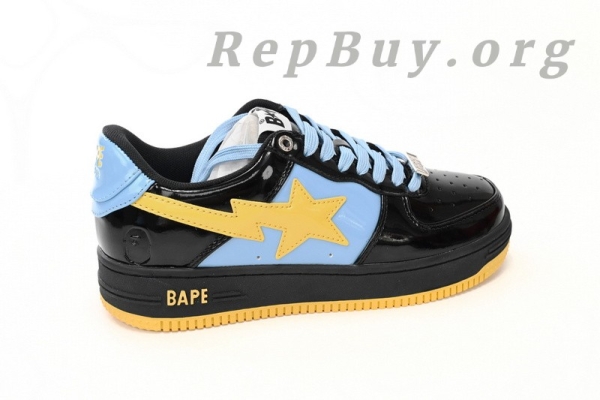 A Bathing Ape Bape Sta Low Black, Blue, And Yellow 1H20 191 046 - Image 9