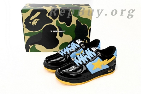 A Bathing Ape Bape Sta Low Black, Blue, And Yellow 1H20 191 046 - Image 15