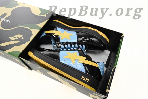 A Bathing Ape Bape Sta Low Black, Blue, And Yellow 1H20 191 046 - Image 16