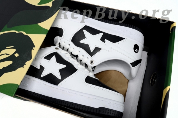 Bape Sta Low Black And White, high quality Bape replica, best Bape shoes replica, A Bathing Ape sneakers copy, OZXSH W291 328 replica, 1:1 Bape Sta Low, premium Bape knockoff, perfect Bape shoes duplicate