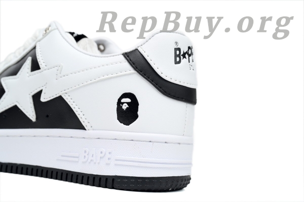 Bape Sta Low Black And White, high quality Bape replica, best Bape shoes replica, A Bathing Ape sneakers copy, OZXSH W291 328 replica, 1:1 Bape Sta Low, premium Bape knockoff, perfect Bape shoes duplicate