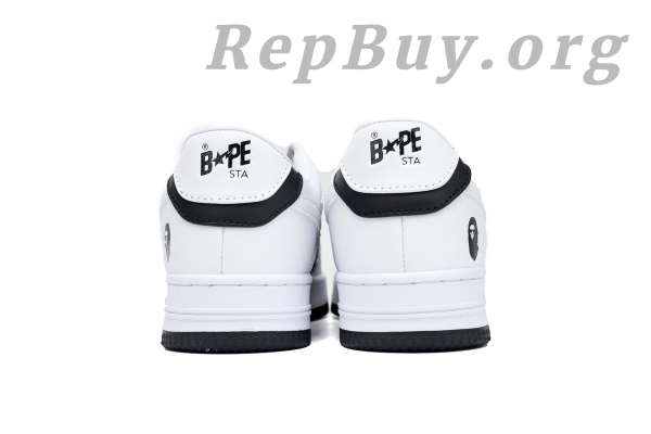 Bape Sta Low Black And White, high quality Bape replica, best Bape shoes replica, A Bathing Ape sneakers copy, OZXSH W291 328 replica, 1:1 Bape Sta Low, premium Bape knockoff, perfect Bape shoes duplicate