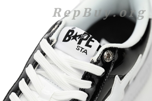 Bape Sta Low Black and White Shark, high quality replica Bape shoes, best Bape Sta Low copy, 1:1 Bape sneakers, A Bathing Ape replica, premium Bape Sta Low knockoff, exact copy Bape shoes, flawless Bape Shark design, top tier replica sneakers, Bape 1H30-191-009 dupe