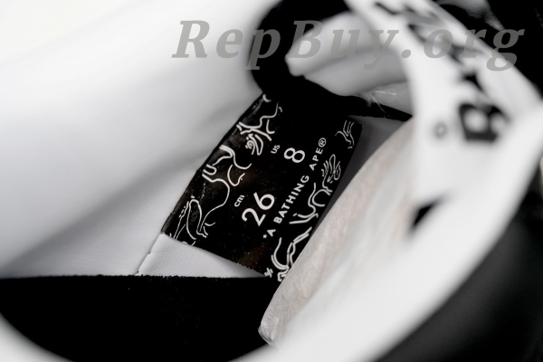 Bape Sta Low Black And White, High Quality Replica Bape Shoes, Bape Sta OZXSH W291 306M, Best Bape Sneakers Replica, 1:1 Bape Star Shoes, A Bathing Ape Sta Low Copy