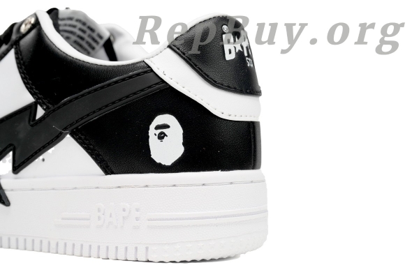 Bape Sta Low Black And White, High Quality Replica Bape Shoes, Bape Sta OZXSH W291 306M, Best Bape Sneakers Replica, 1:1 Bape Star Shoes, A Bathing Ape Sta Low Copy
