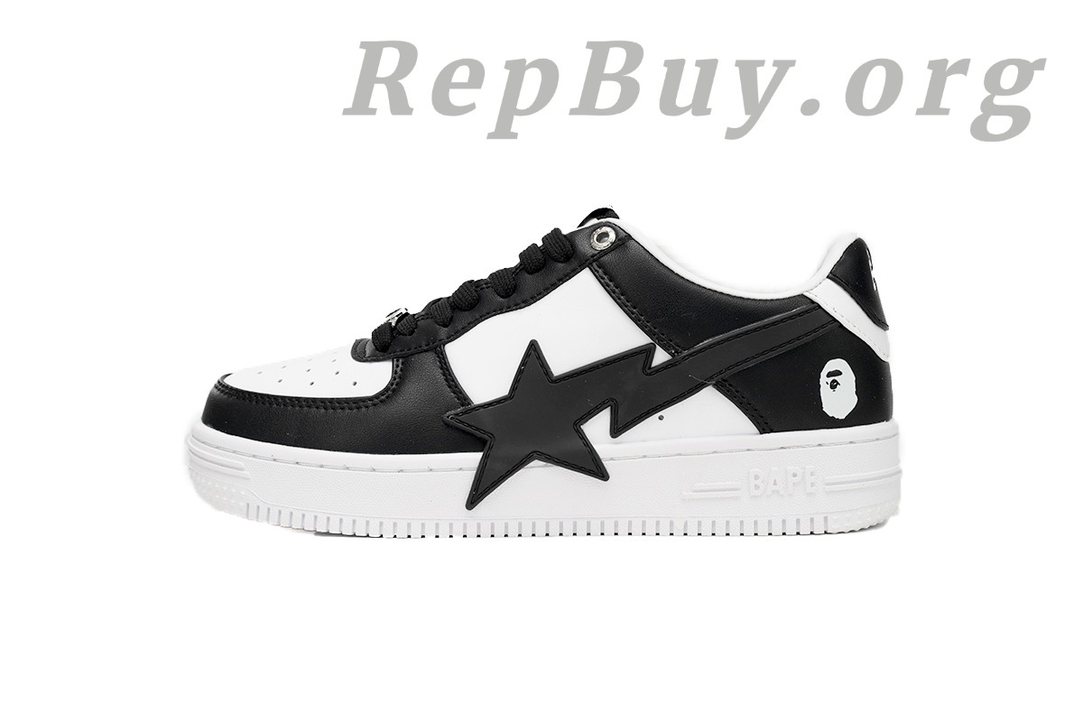 Best A Bathing Ape Bape Sta Low Black And White Star OZXSH W291 306M Replica