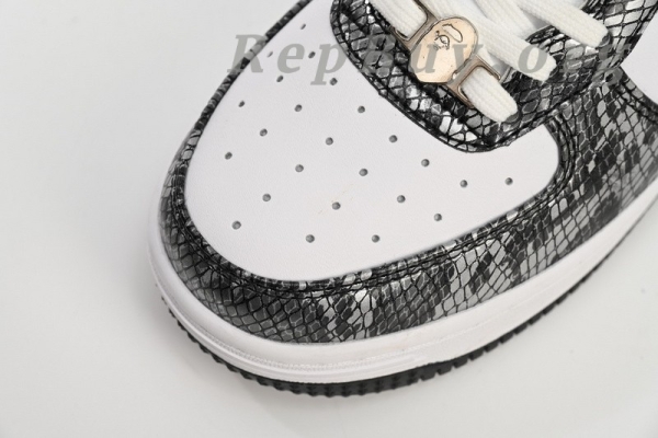 A Bathing Ape Bape Sta Low Black Black Snake Skin 1180 191 009 - Image 6