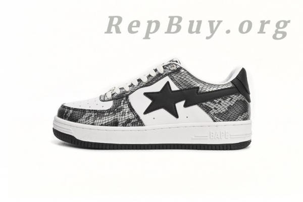 A Bathing Ape Bape Sta Low Black Black Snake Skin 1180 191 009